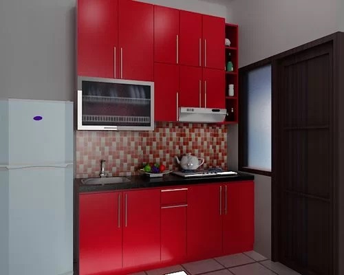 model kitchen set merah